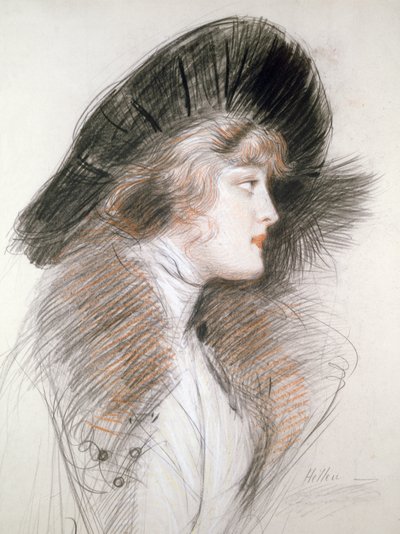 Head of an Elegant Woman by Paul Cesar Helleu